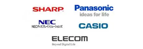 ロゴ SHARP/Panasonic/NEC/CASIO/ELECOM